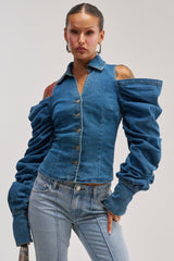 OFF-DUTY HEIRESS DENIM BUTTON DOWN