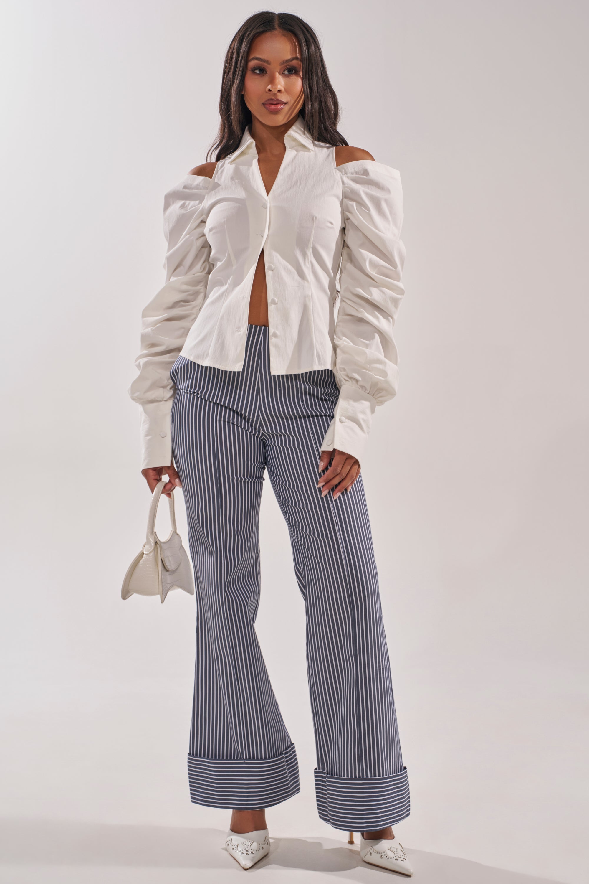CRAZY IN LOVE WHITE BUTTON DOWN BLOUSE