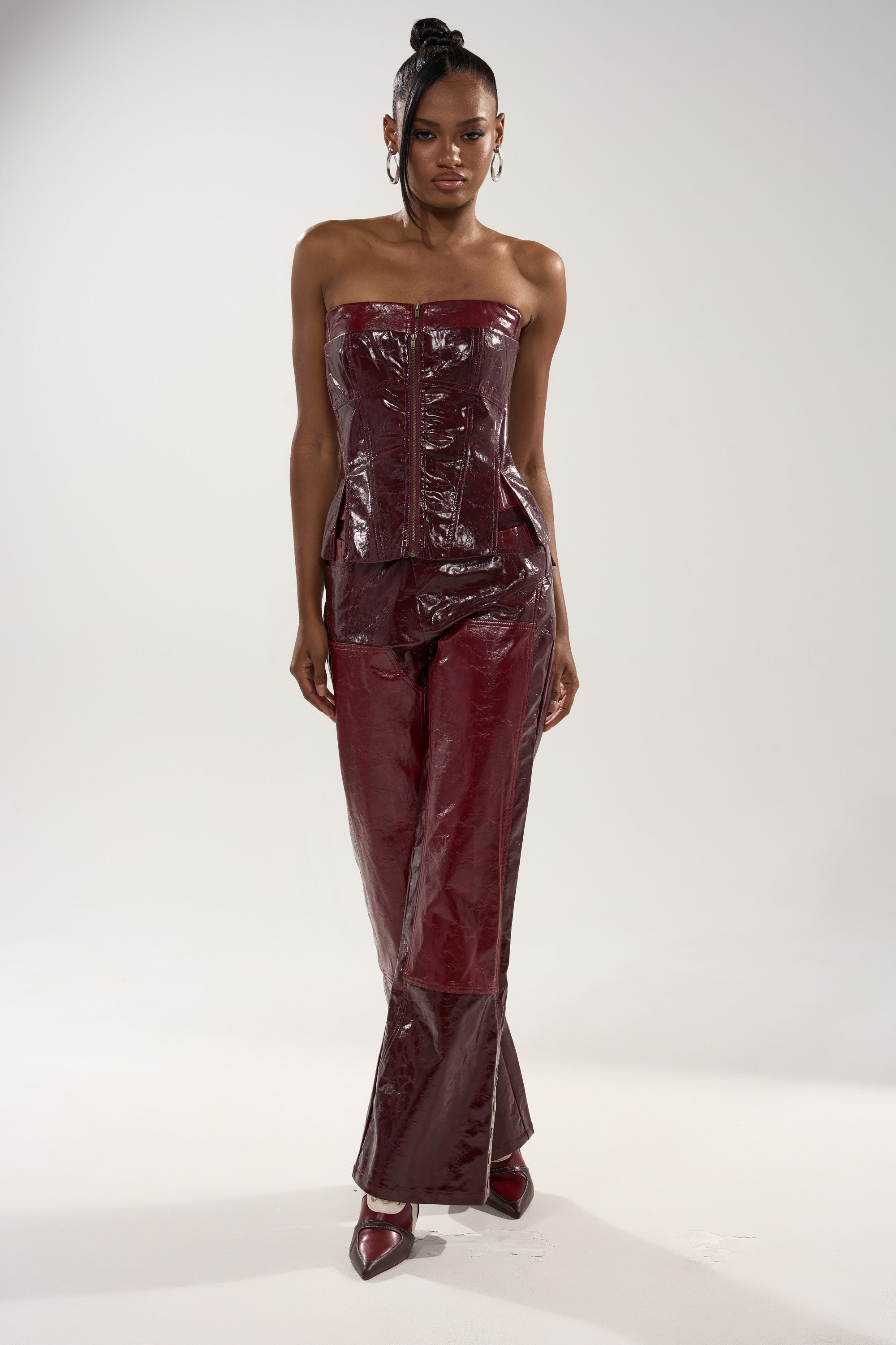 MIXED EMOTIONS FAUX LEATHER CORSET
