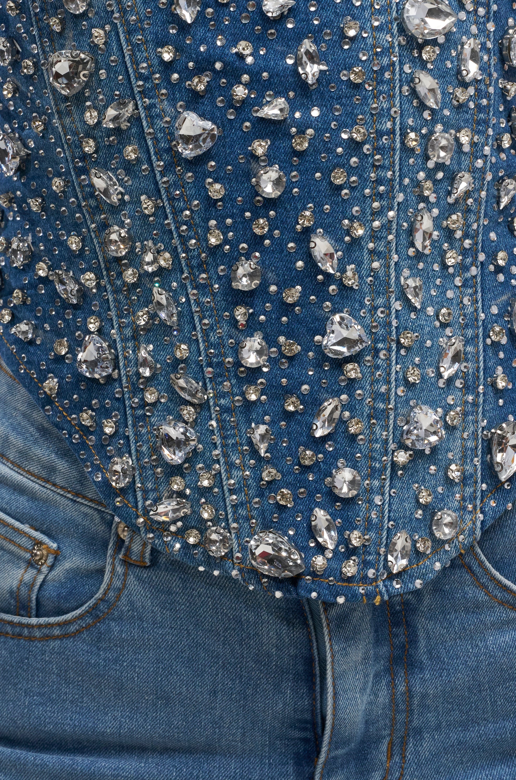 DRIPPED OUT RHINESTONE CORSET