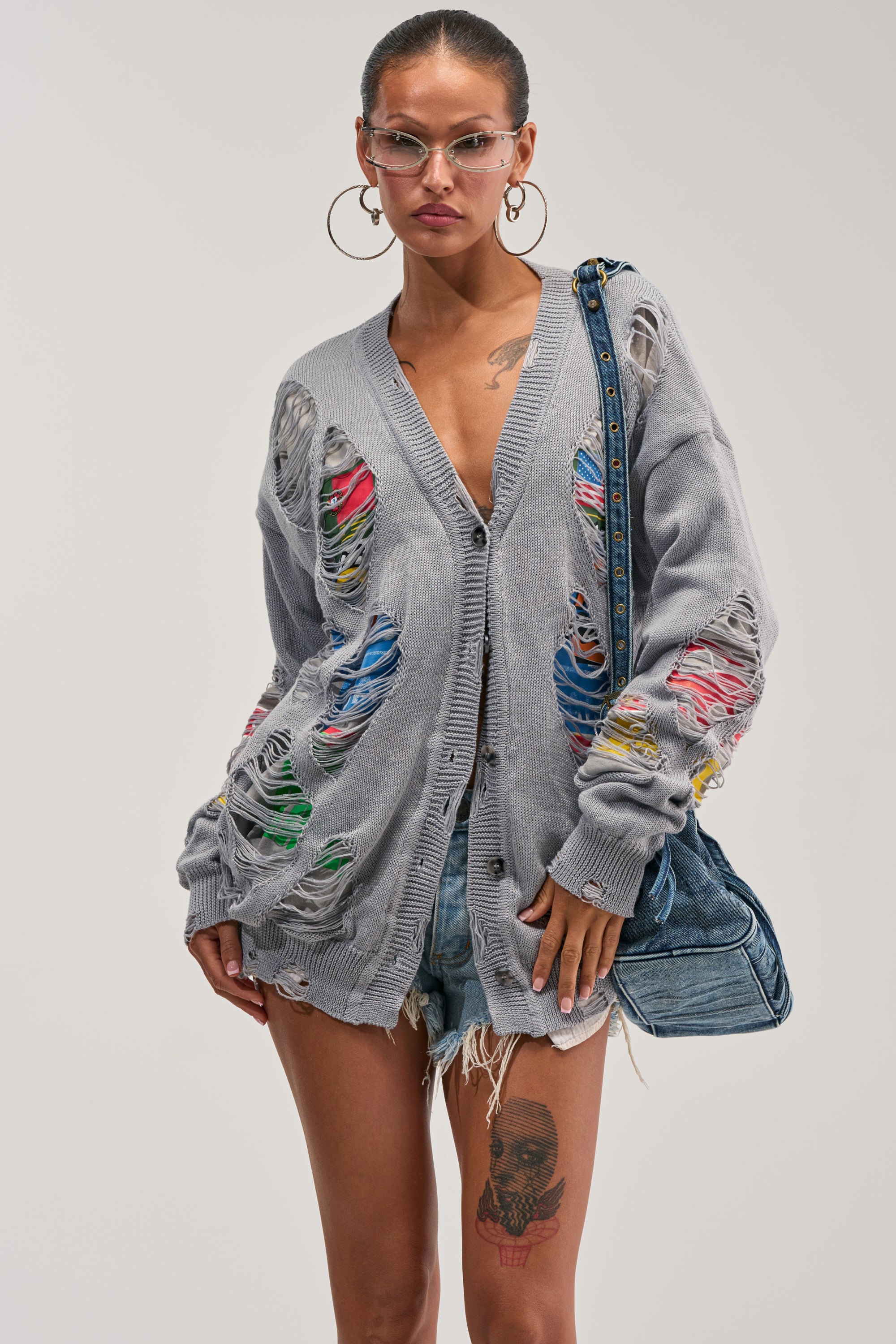 LYDIA DISTRESSED GRAPHIC SWEATER