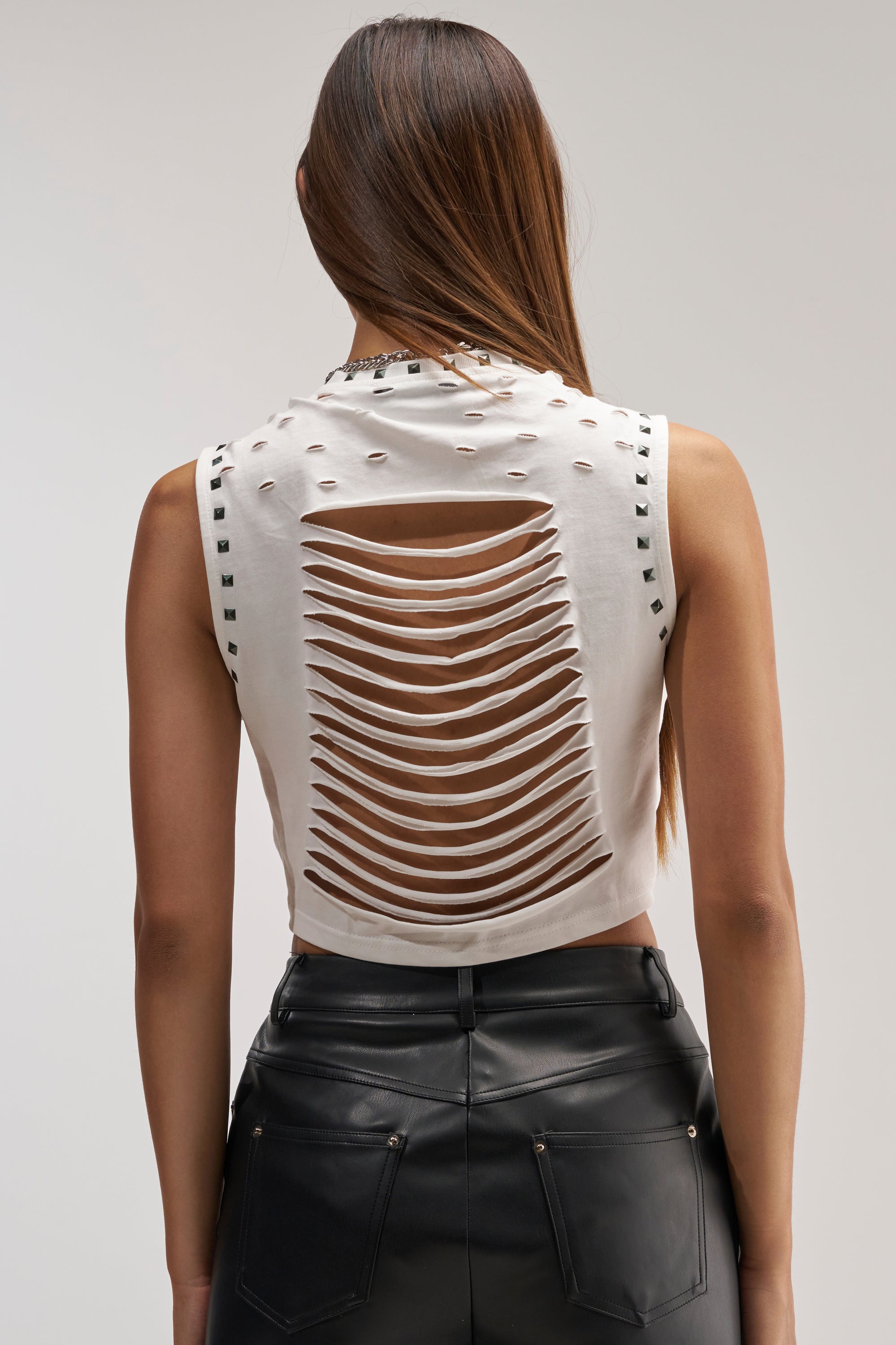 MAKE BOYS CRY CROPPED TIE TEE