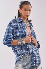 PRETTY IN PLAID FLANNEL TOP