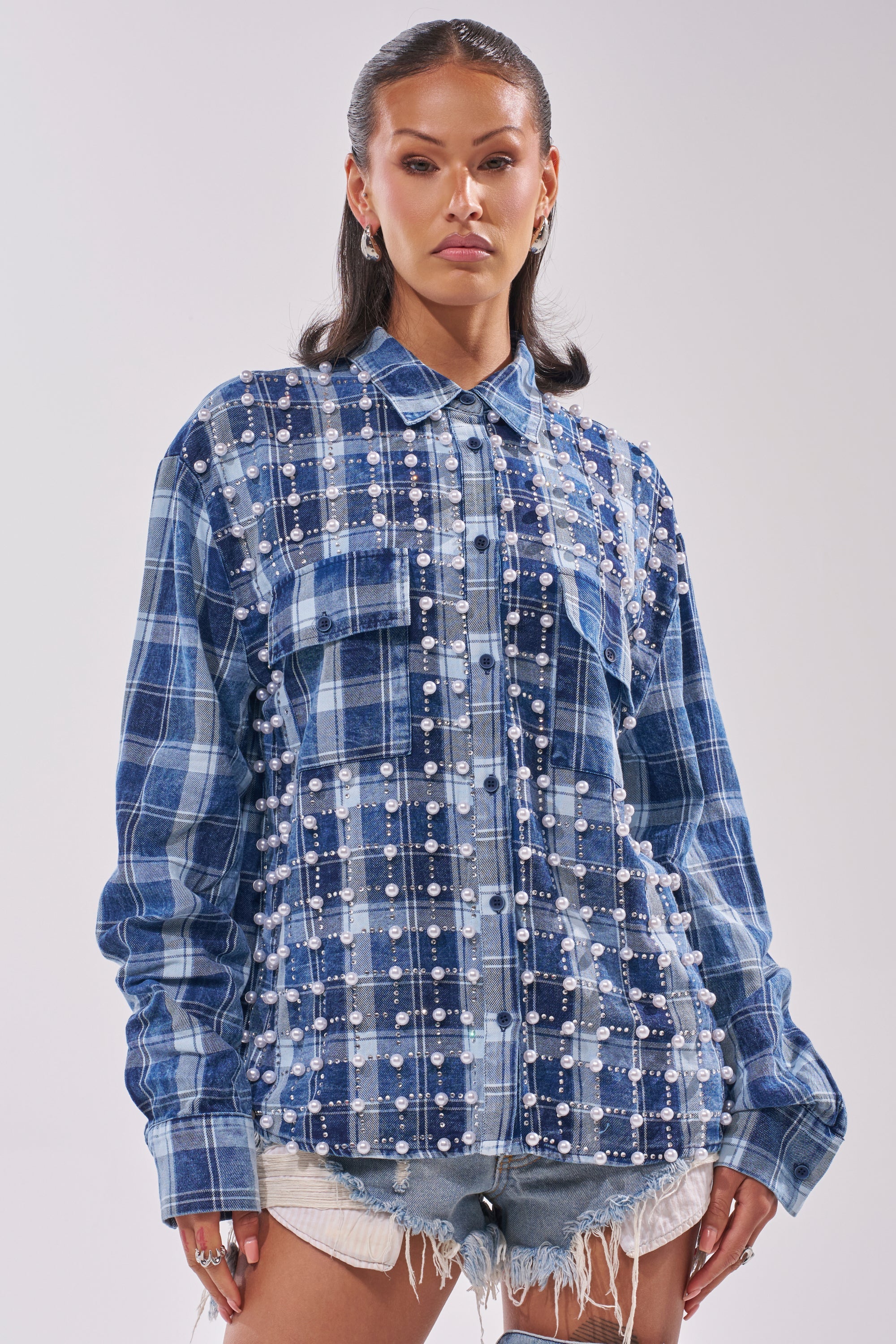 PRETTY IN PLAID FLANNEL TOP