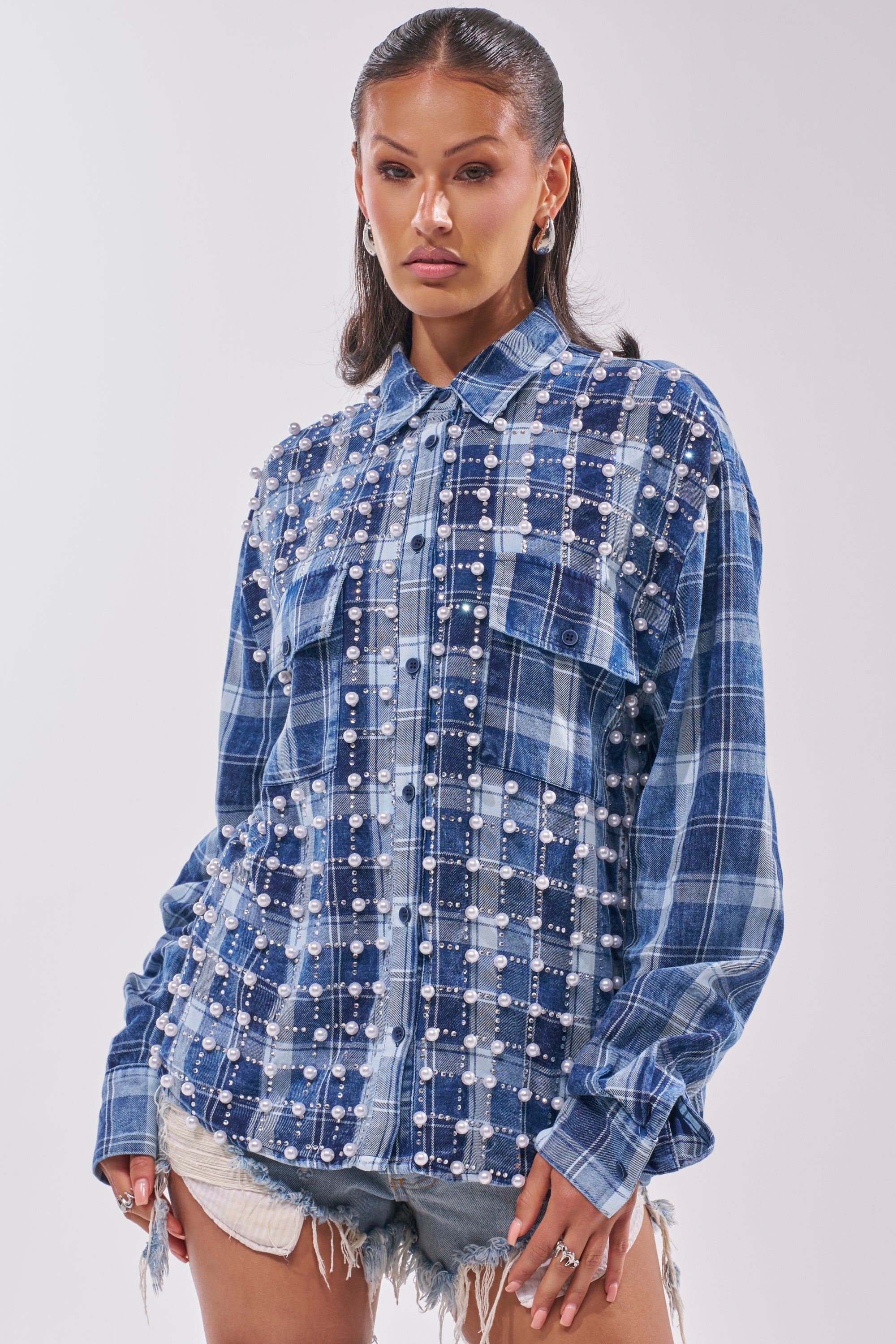 PRETTY IN PLAID FLANNEL TOP