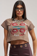 ENCORE GRAPHIC CROPPED TEE