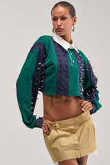 DONT TOUCH CROPPED POLO SHIRT