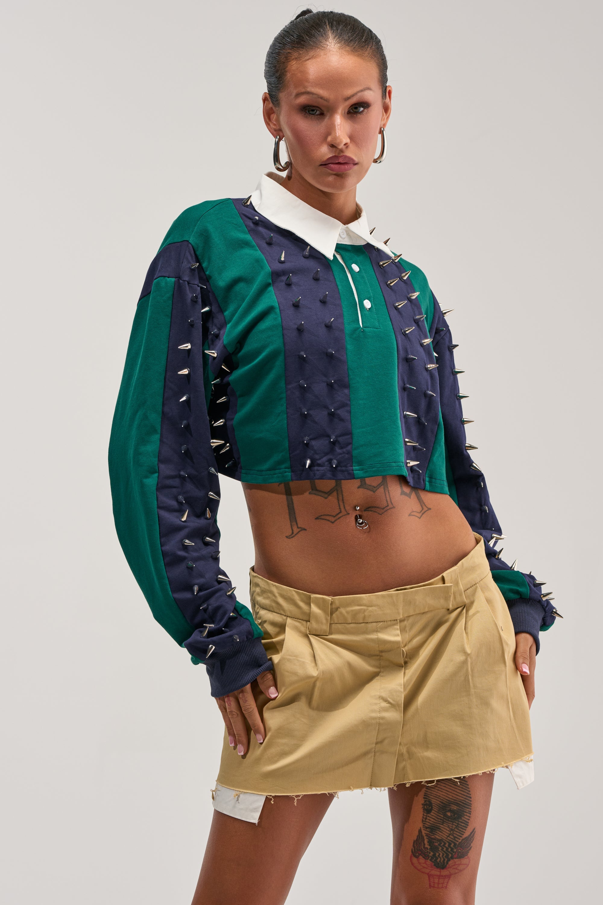 DONT TOUCH CROPPED POLO SHIRT