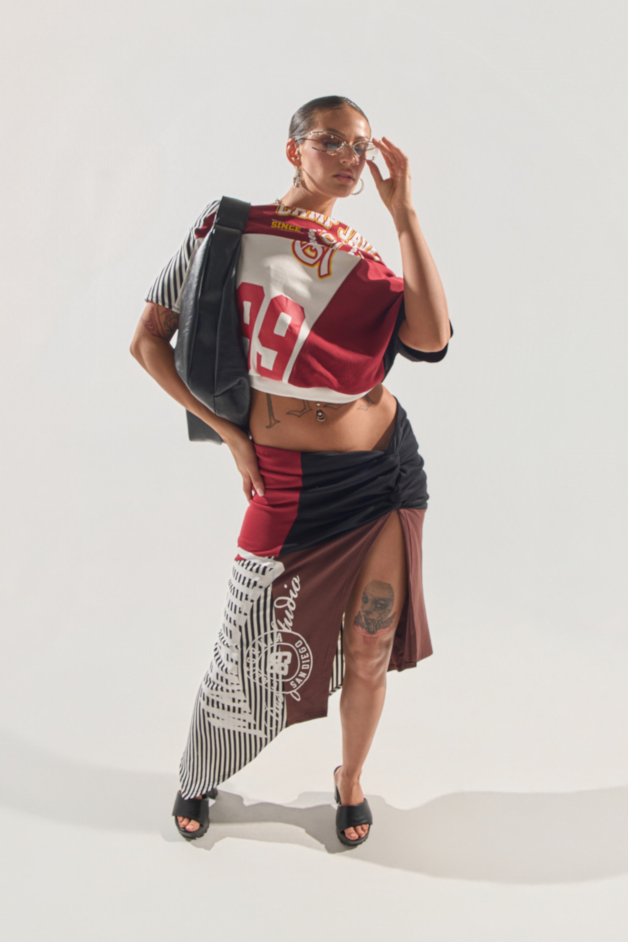 SCHOOL SPIRIT REWORKED MIDI SKIRT