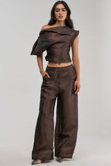 ON FIRE TROUSER IN BROWN