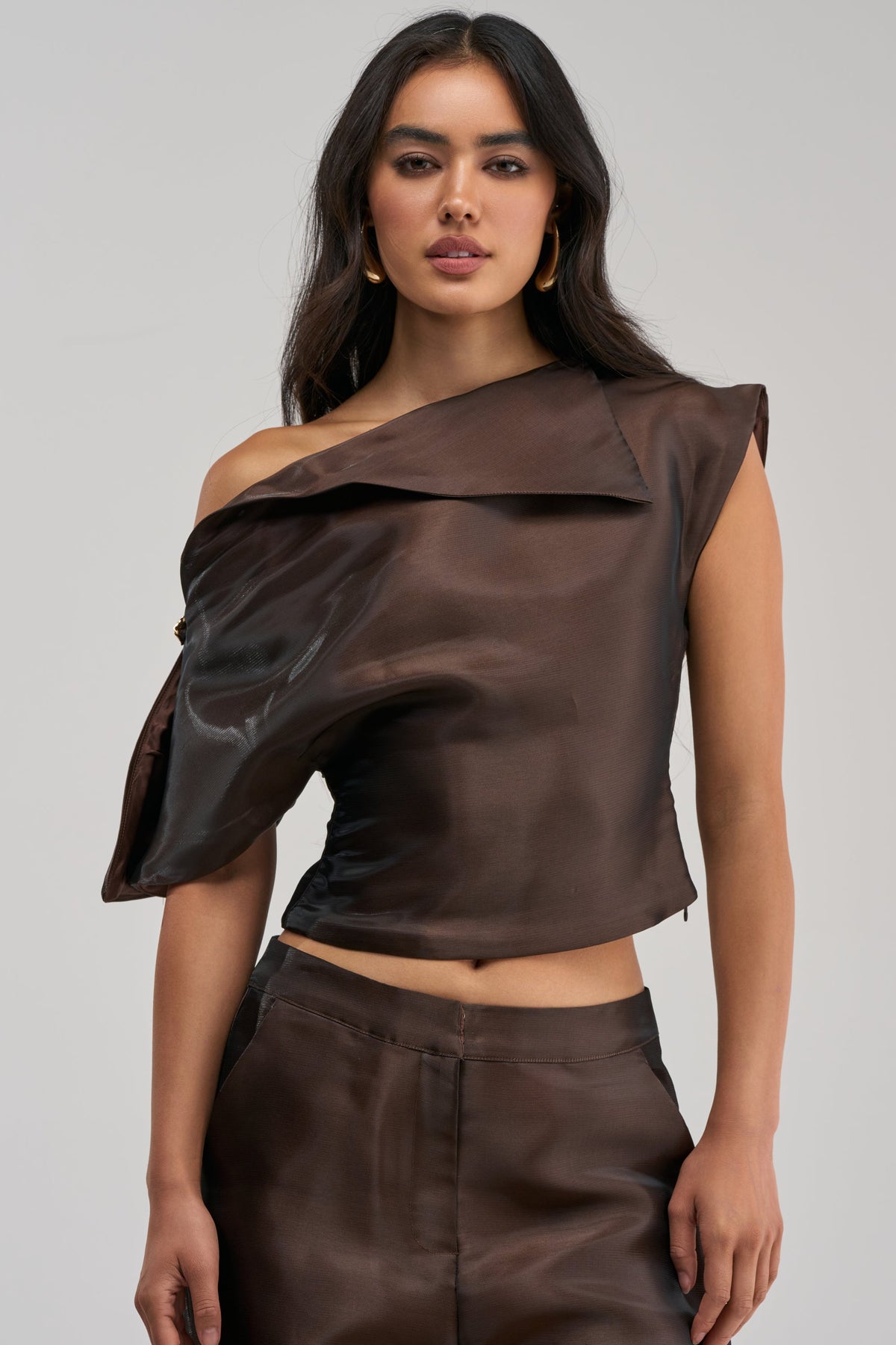 ON FIRE BLOUSE IN BROWN