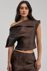 ON FIRE BLOUSE IN BROWN