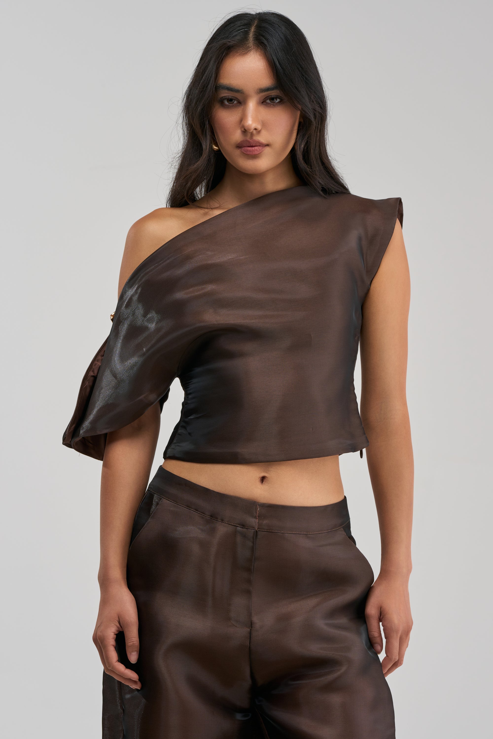 ON FIRE BLOUSE IN BROWN