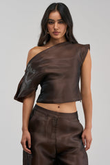 ON FIRE BLOUSE IN BROWN