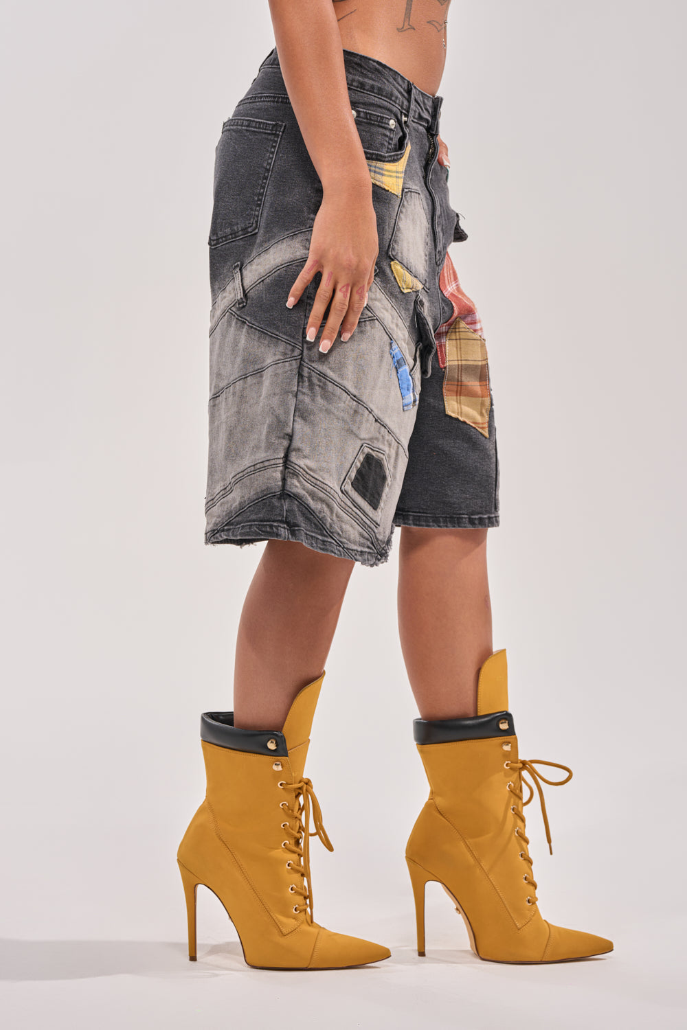 DREA MIXED PLAID BERMUDA SHORT