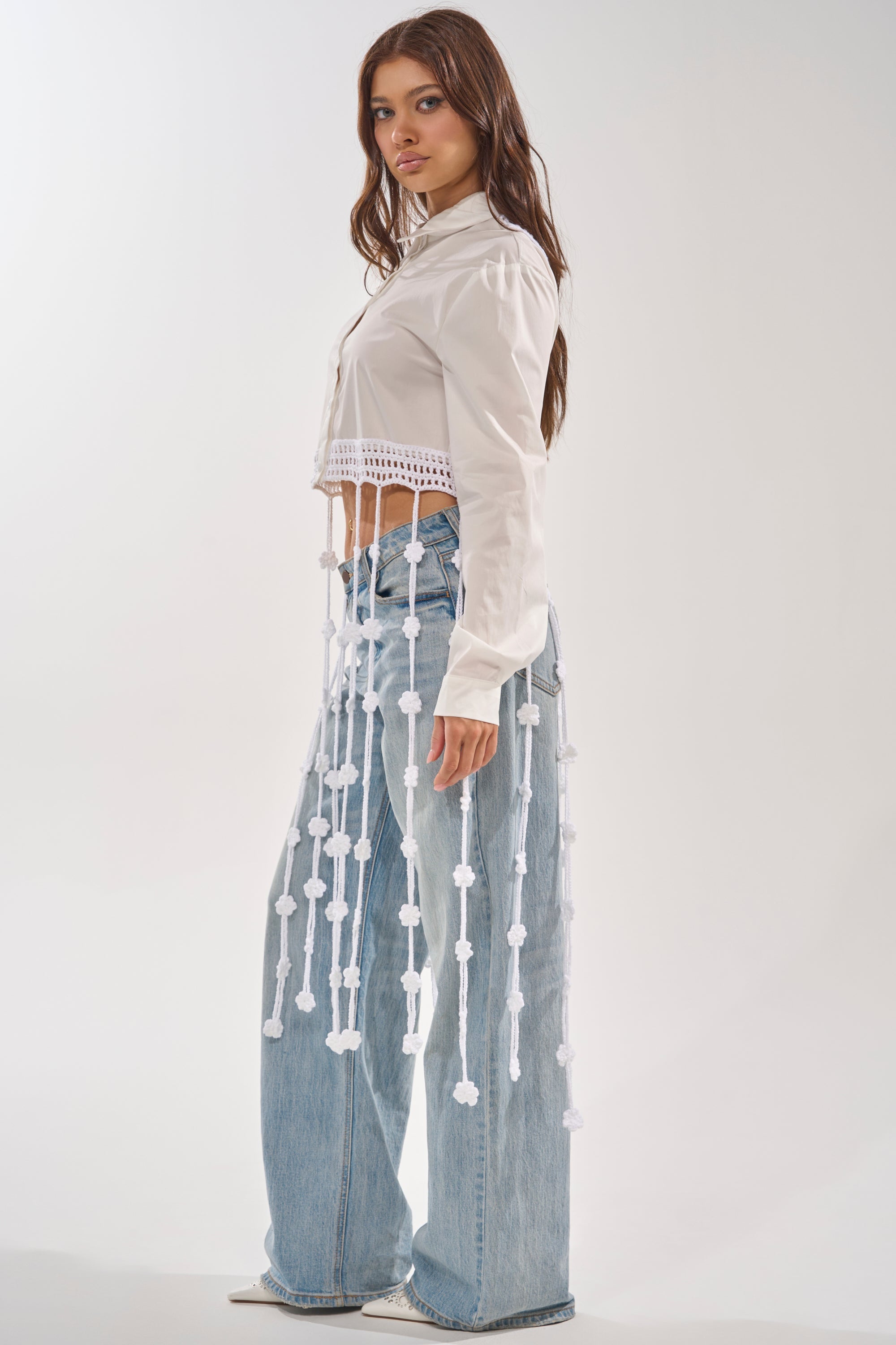 PETAL DRIFT CROCHET DETAIL BLOUSE