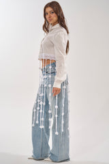 PETAL DRIFT CROCHET DETAIL BLOUSE
