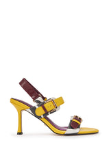 AKIRA GOLD GOLDIE YELLOW MULTI STILETTO SANDAL