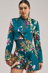 ISLAND TIME CROPPED SATIN BLAZER