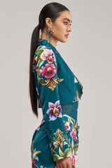 ISLAND TIME CROPPED SATIN BLAZER