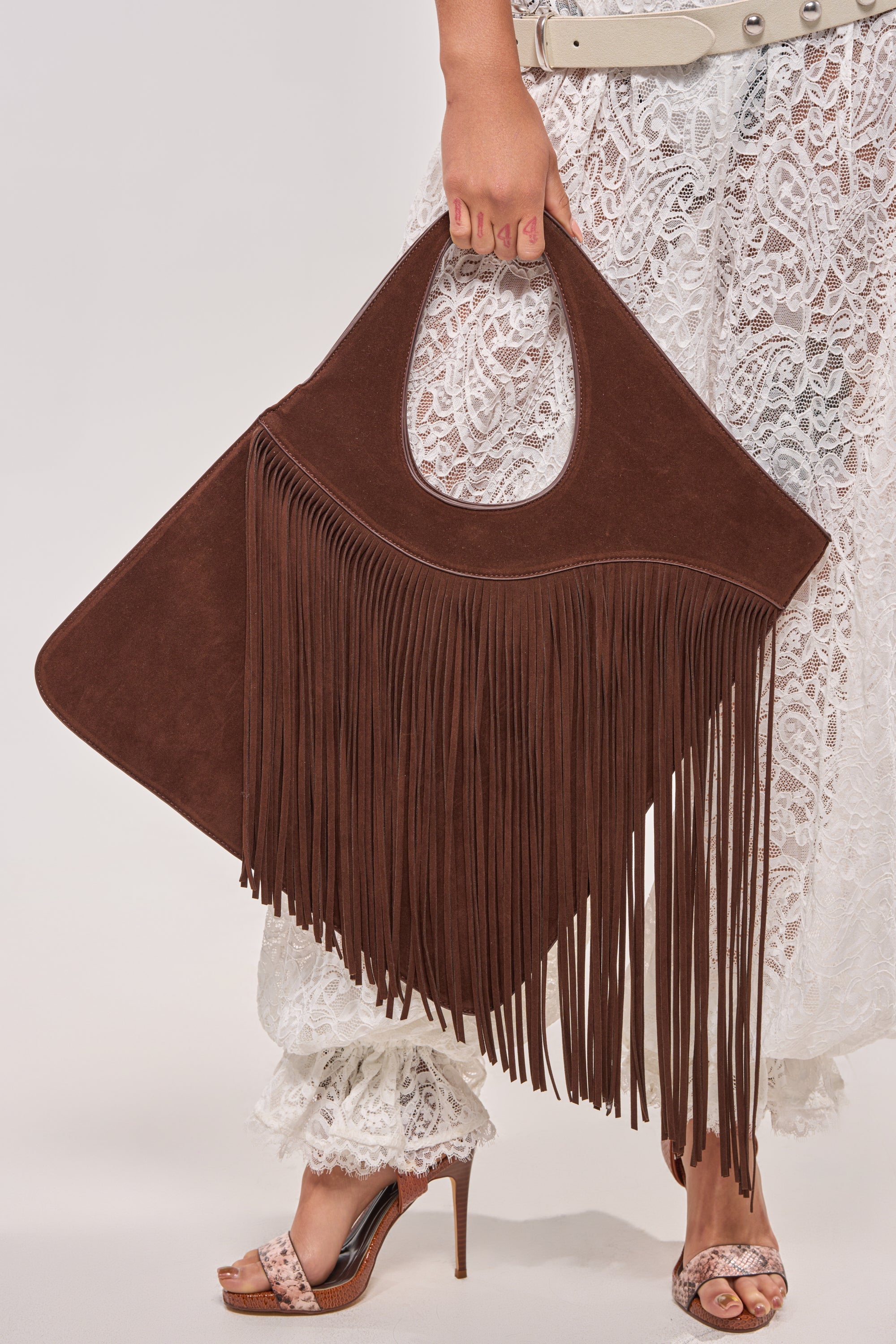 FRINGED OUT SHOULDER PURSE