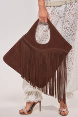 FRINGED OUT SHOULDER PURSE