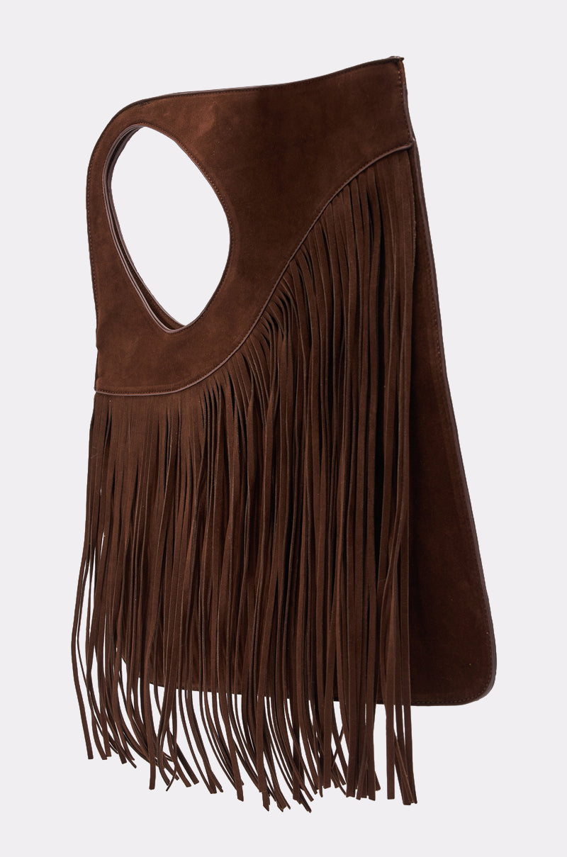FRINGED OUT SHOULDER PURSE