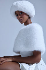 LUXE JENNY FAUX FUR HEADBAND IN WHITE