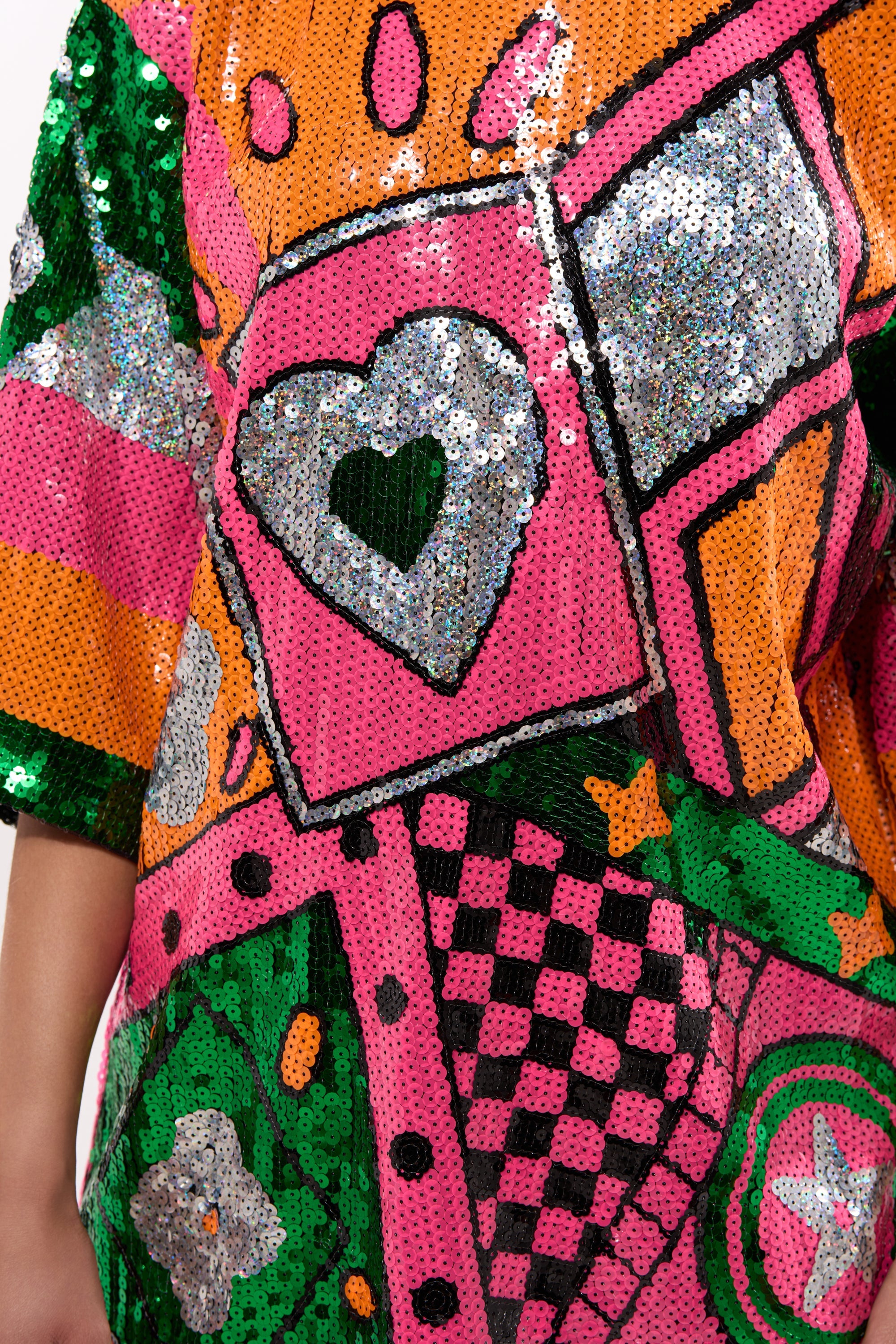 HOUSE OF HEARTS SEQUIN TSHIRT DRESS