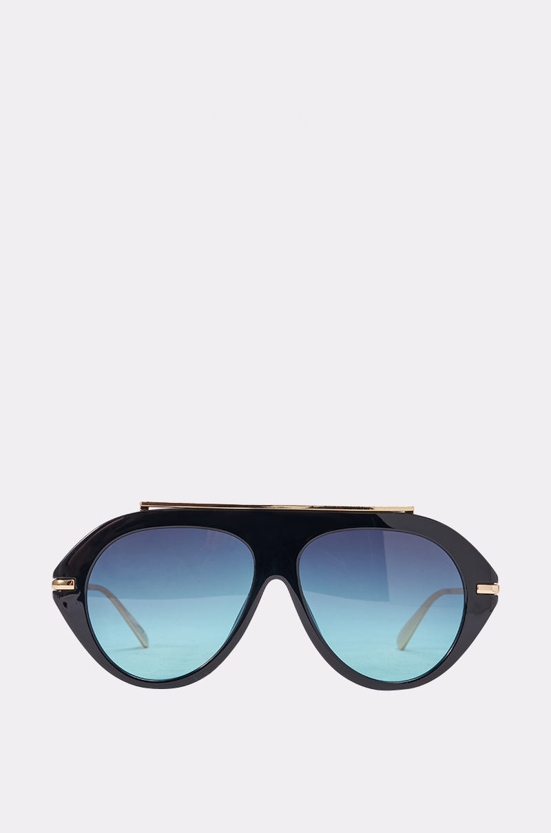 LUXE AIR SUNGLASSES IN BLACK BLUE
