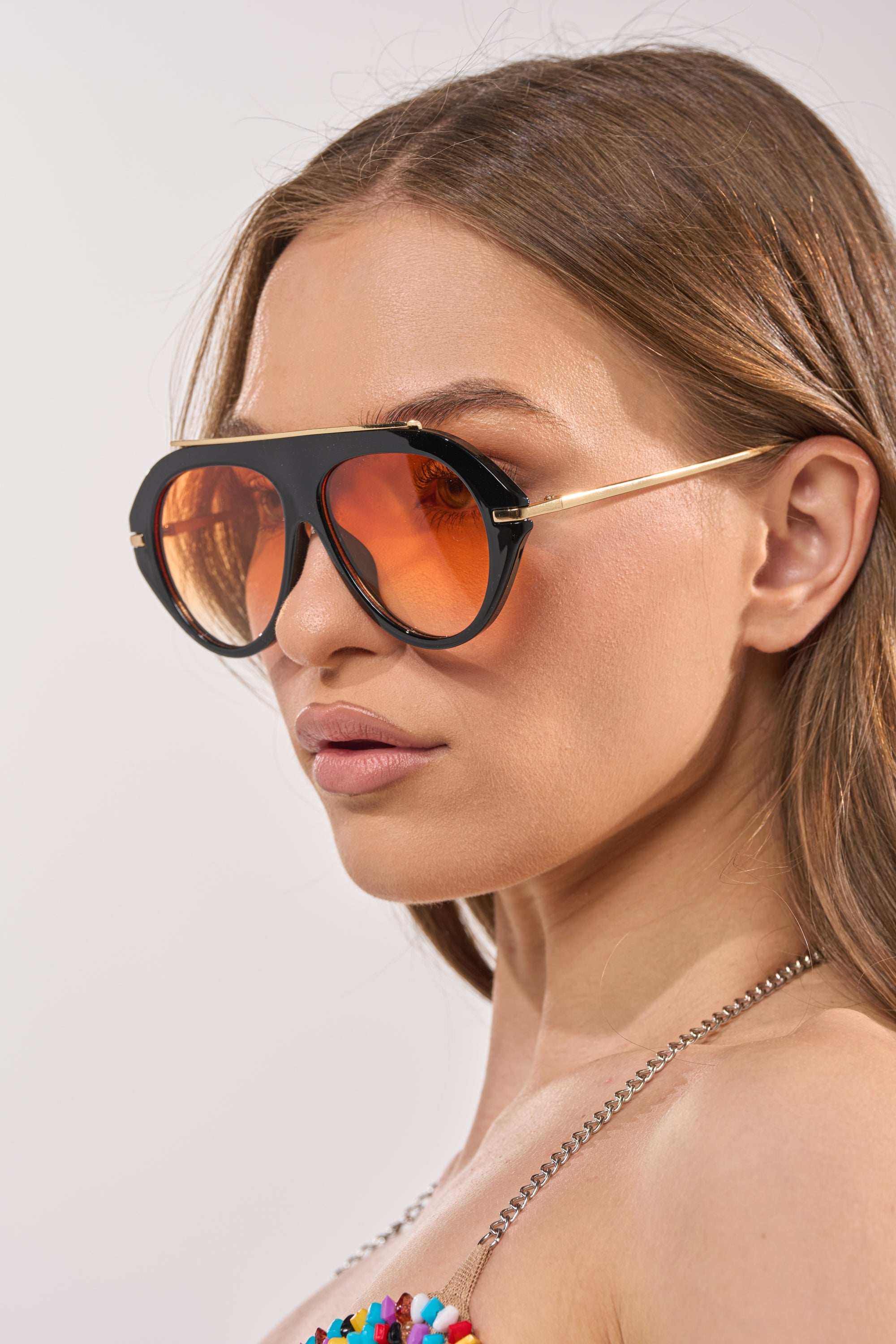 LUXE AIR SUNGLASSES IN BLACK ORANGE