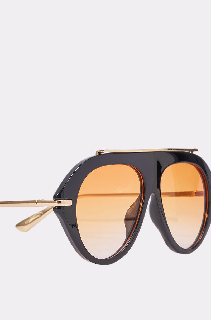 LUXE AIR SUNGLASSES IN BLACK ORANGE