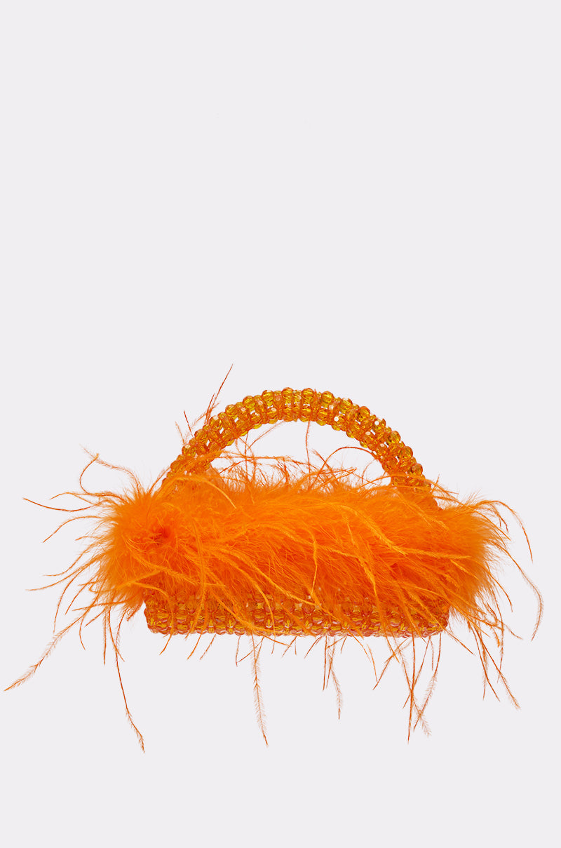 NIGHT OUT BEADED FEATHER BAG