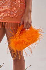 NIGHT OUT BEADED FEATHER BAG