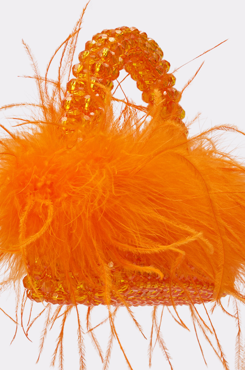 NIGHT OUT BEADED FEATHER BAG