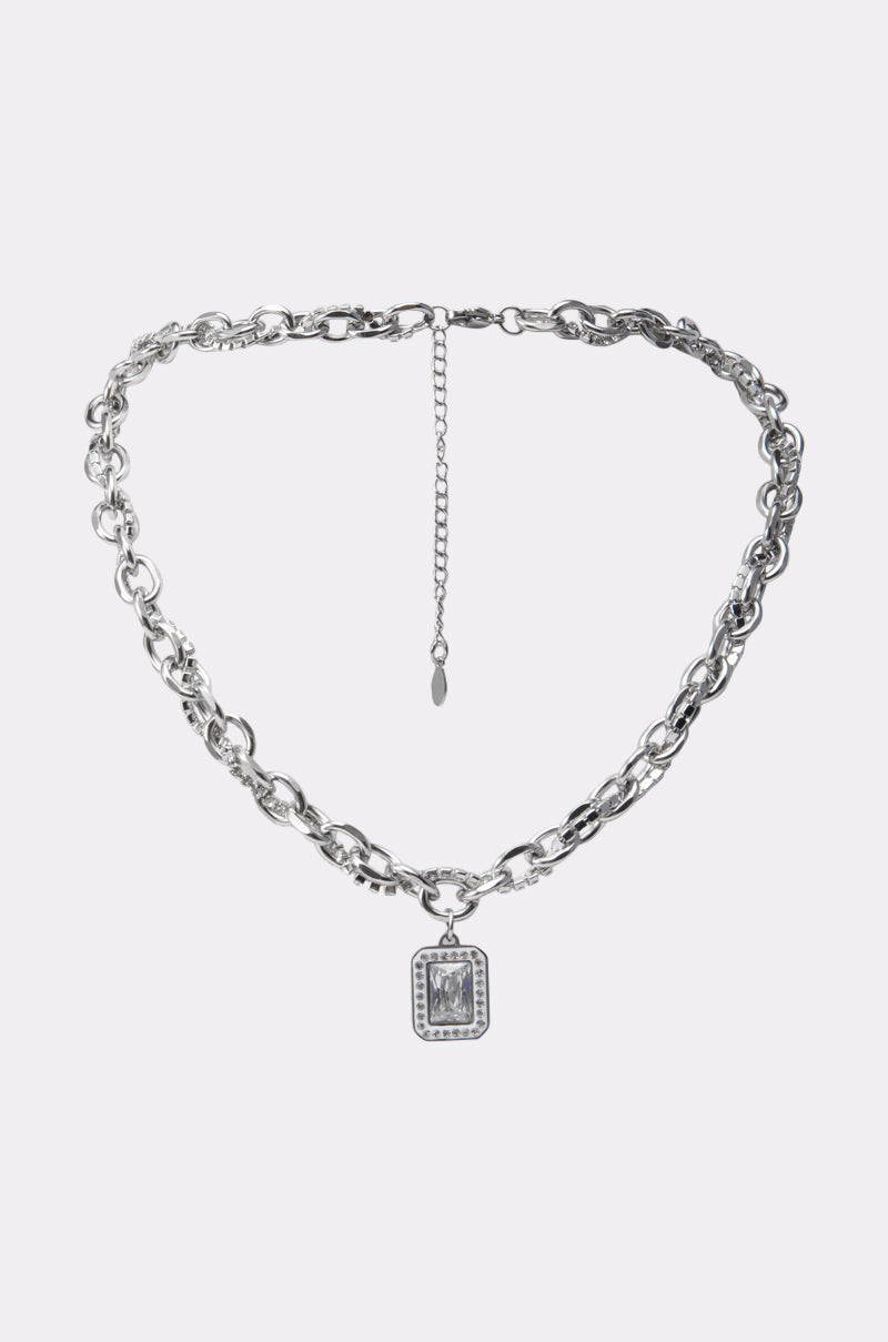 SHES EXPENSIVE SILVER NECKLACE