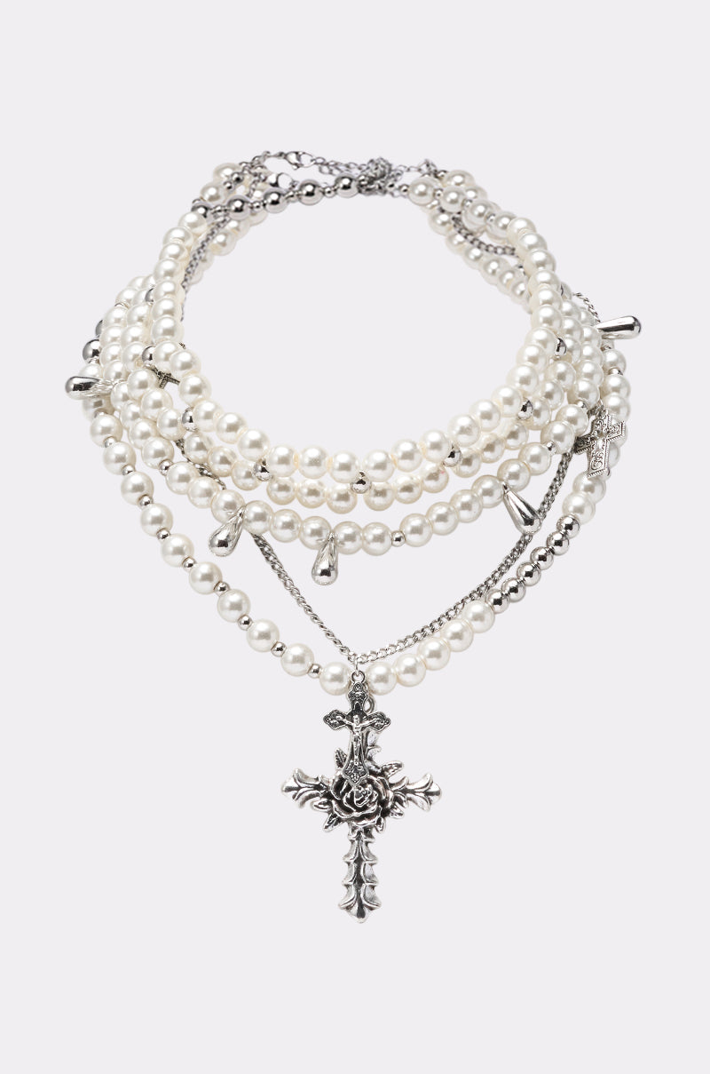 LAYERED UP CROSS NECKLACE