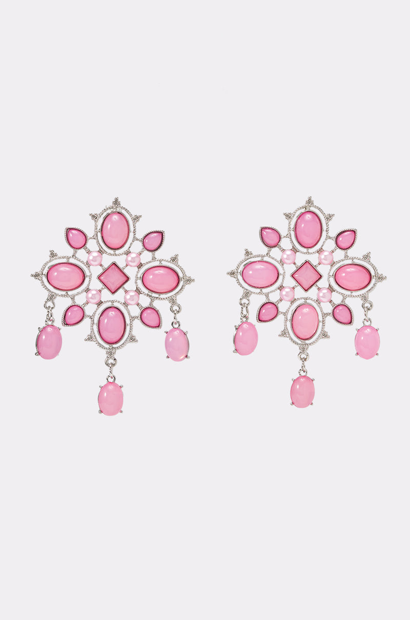 FESTIVAL VIBES STATEMENT EARRING IN PINK