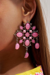 FESTIVAL VIBES STATEMENT EARRING IN PINK