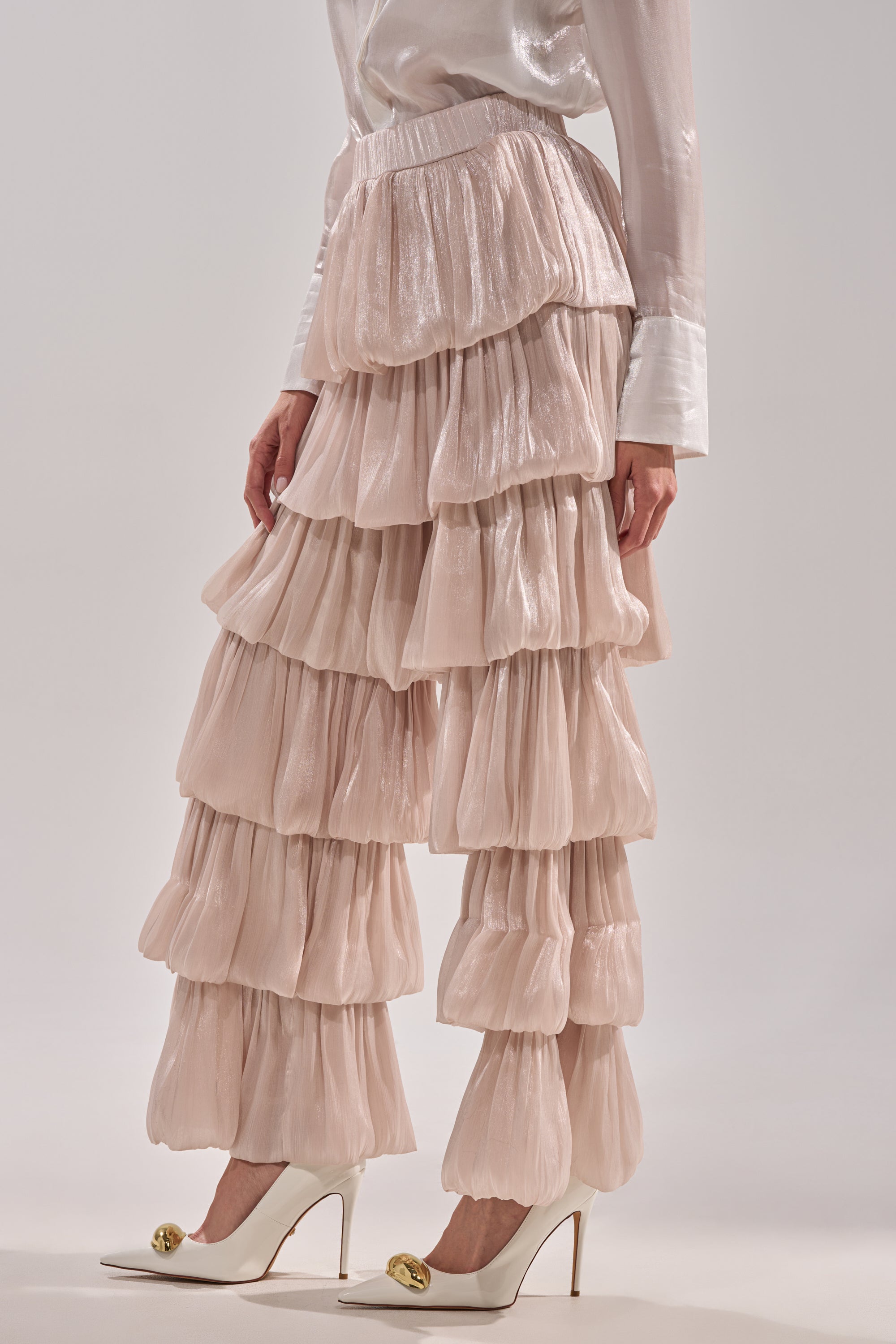 STAR OF THE NIGHT FLOUNCY PANT IN IVORY