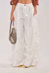 DRAMA RUCHED JOGGER IN WHITE