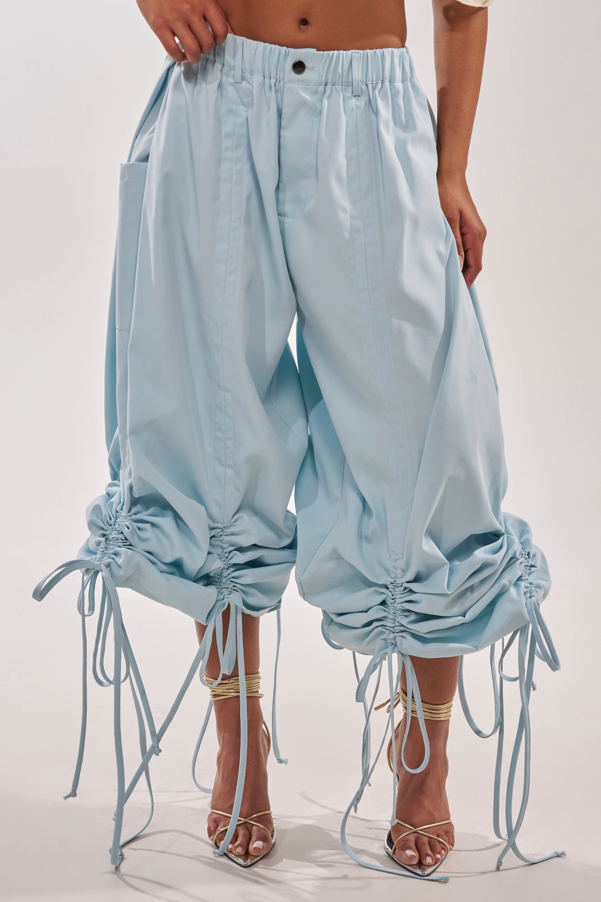 DRAMA RUCHED JOGGER IN BLUE