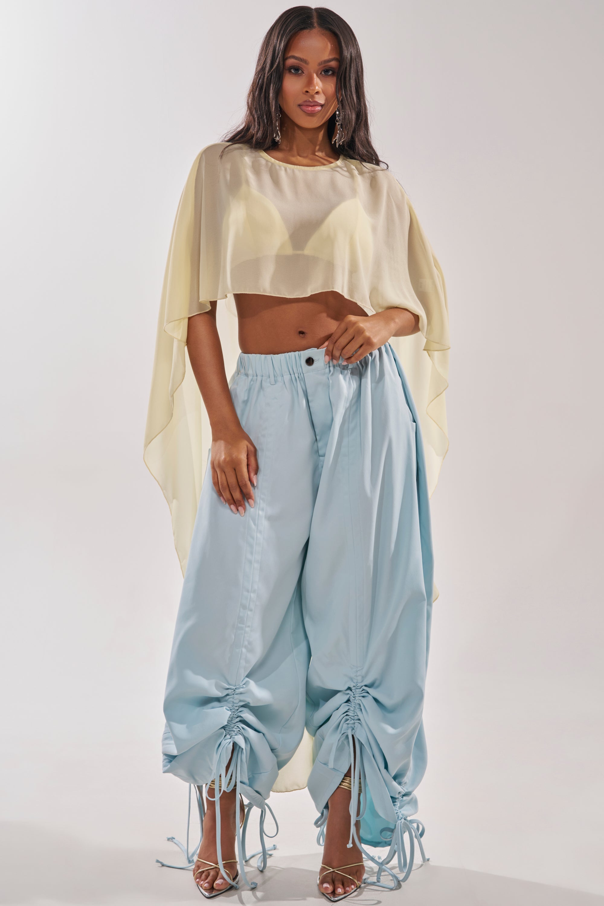 DRAMA RUCHED JOGGER IN BLUE
