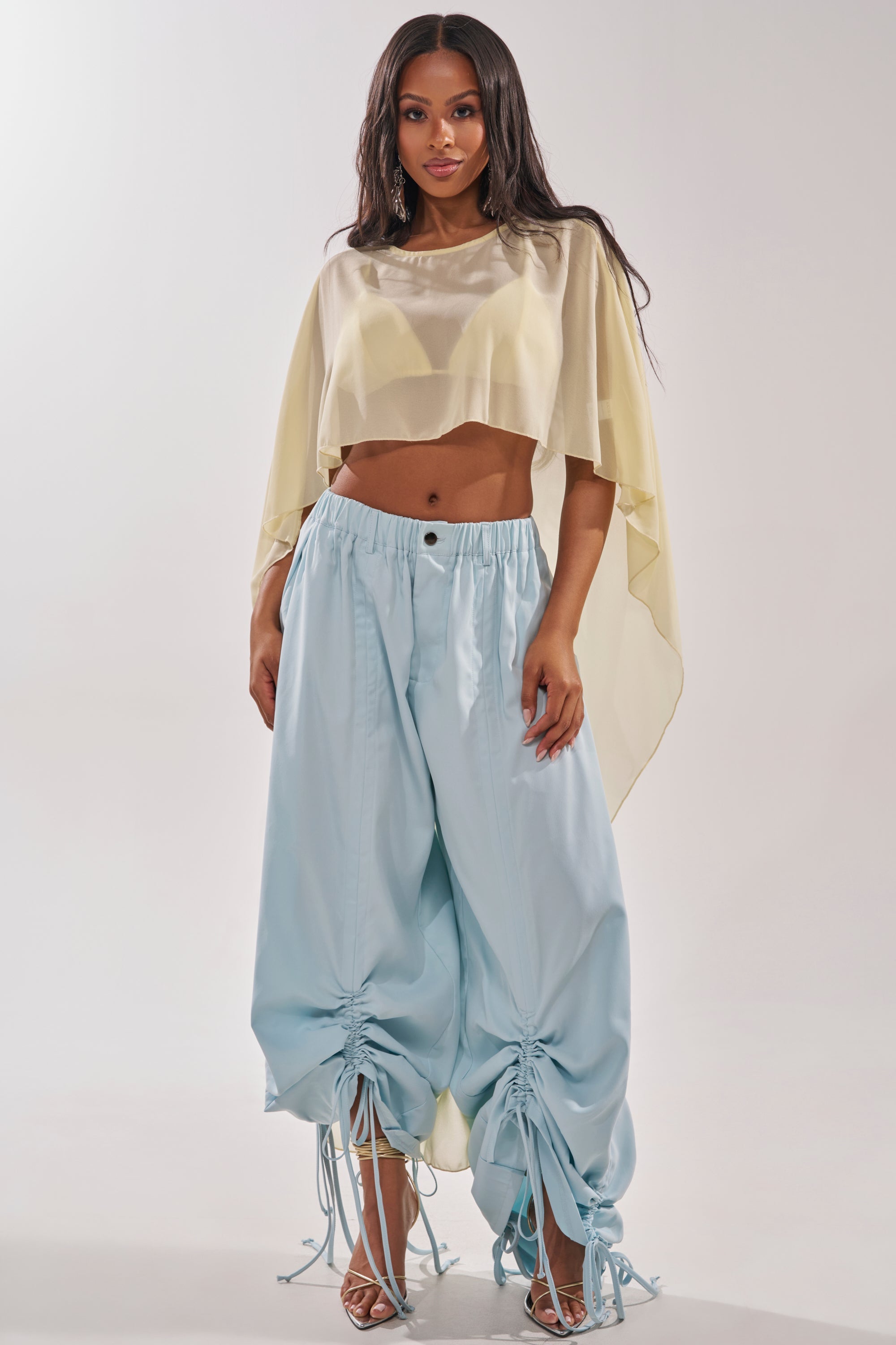 DRAMA RUCHED JOGGER IN BLUE