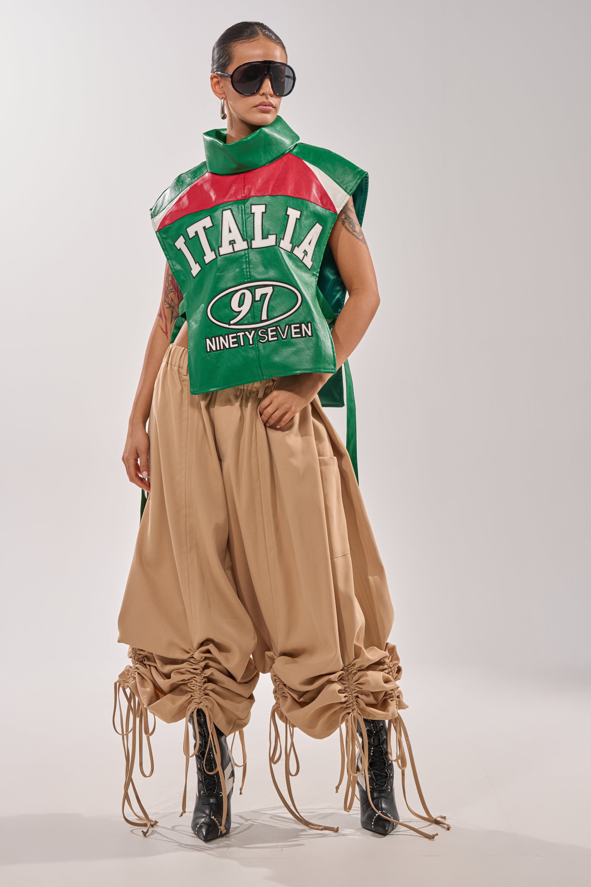 DRAMA RUCHED JOGGER IN KHAKI