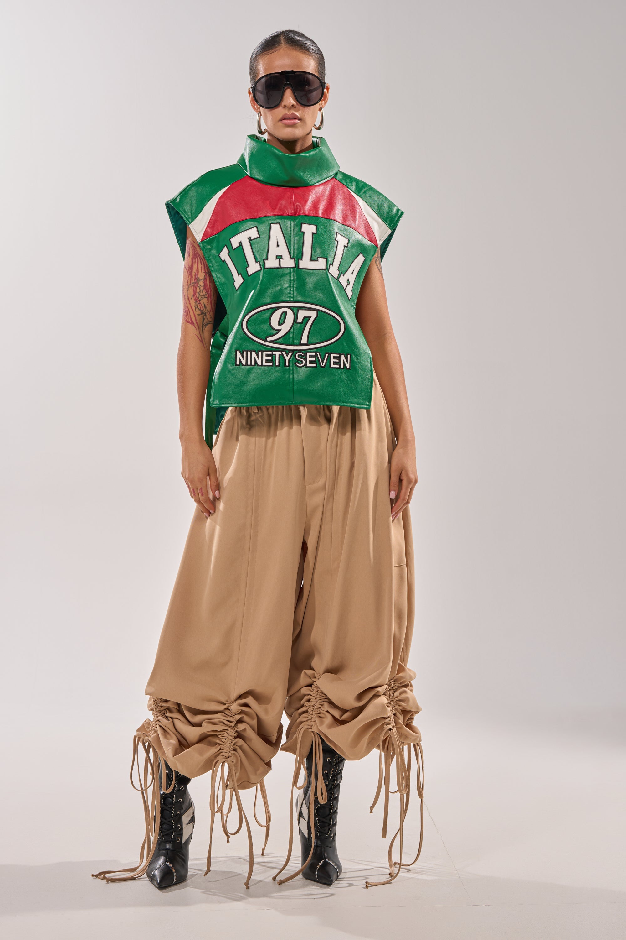 DRAMA RUCHED JOGGER IN KHAKI