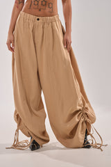 DRAMA RUCHED JOGGER IN KHAKI