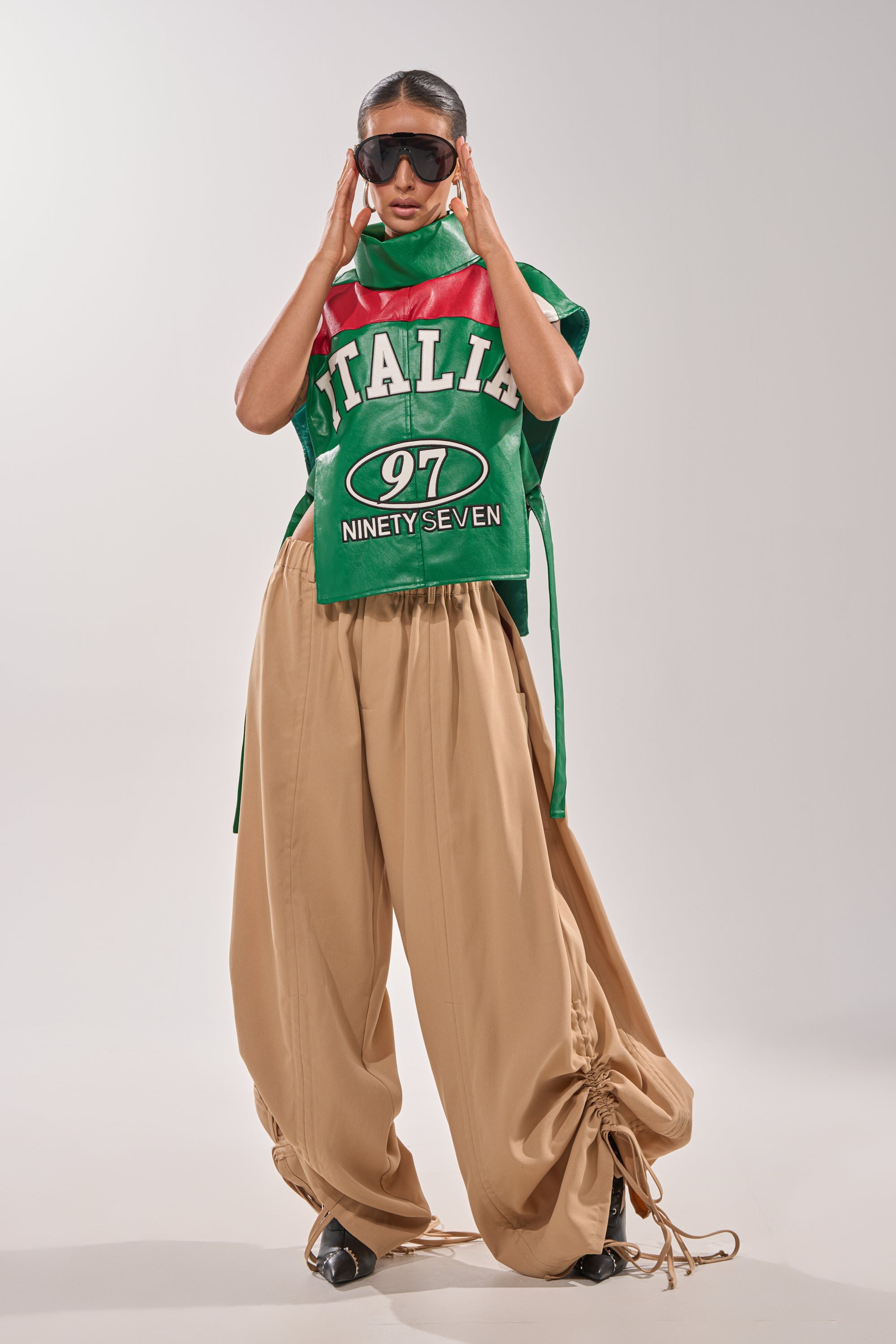 DRAMA RUCHED JOGGER IN KHAKI