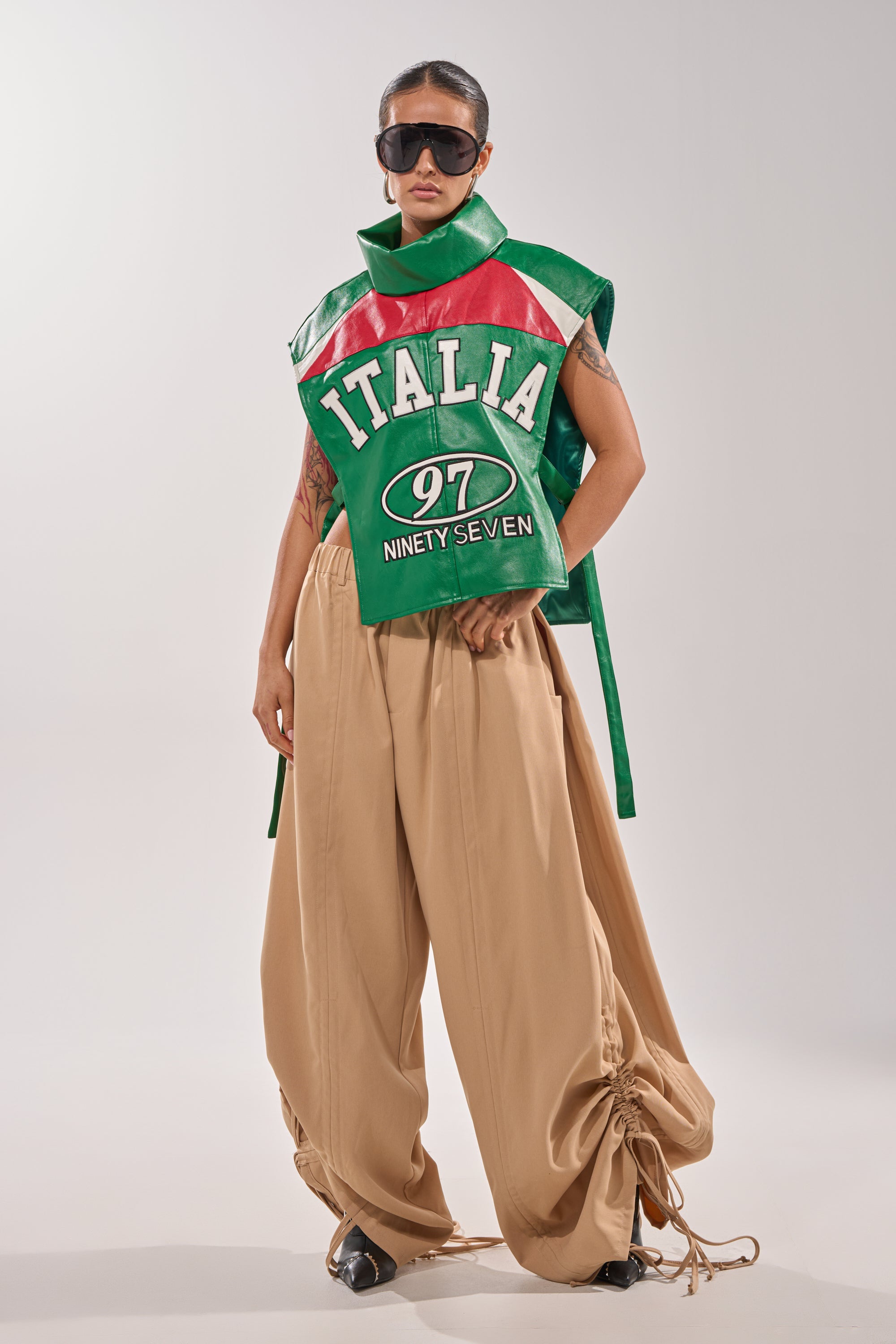 DRAMA RUCHED JOGGER IN KHAKI