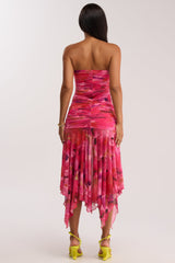 BRUNCH DATE MESH MIDI DRESS IN PINK MULTI